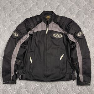 AGV SPORTS MOTORCYCLE JACKET EN-1621-1 ARMOR MESH BLACK MEN LARGE EUC